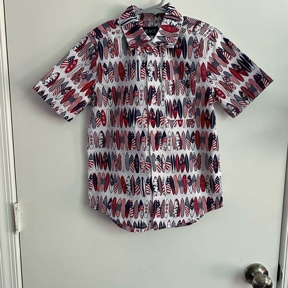 The Children’s Place, Boys, Button Down, Red/White/Blue, USA, Size 7/8, M, NWT - Picture 12 of 16